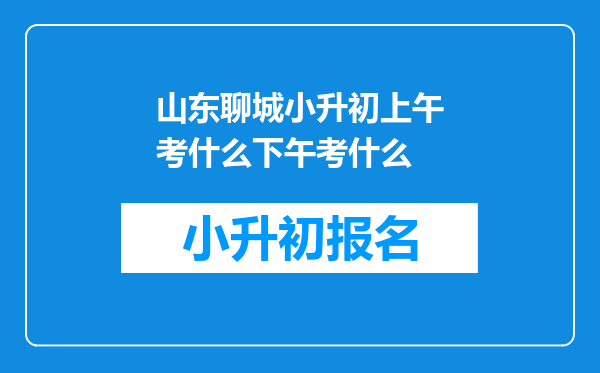 山东聊城小升初上午考什么下午考什么