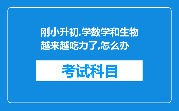 刚小升初,学数学和生物越来越吃力了,怎么办