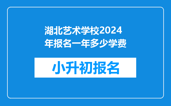 湖北艺术学校2024年报名一年多少学费