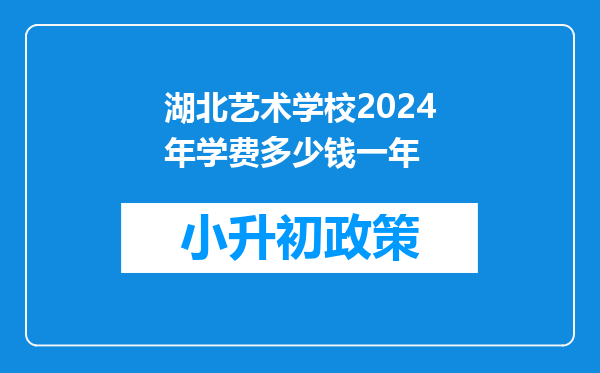 湖北艺术学校2024年学费多少钱一年