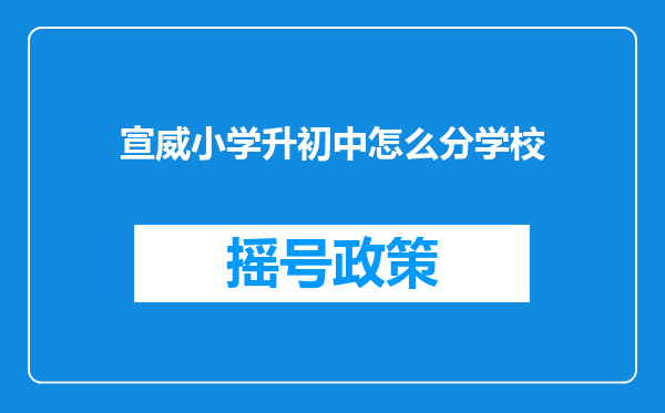 宣威小学升初中怎么分学校