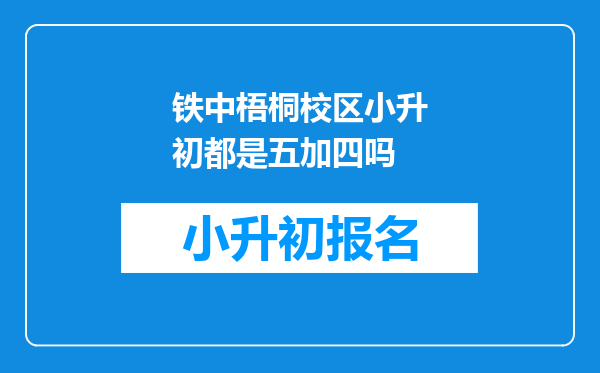 铁中梧桐校区小升初都是五加四吗