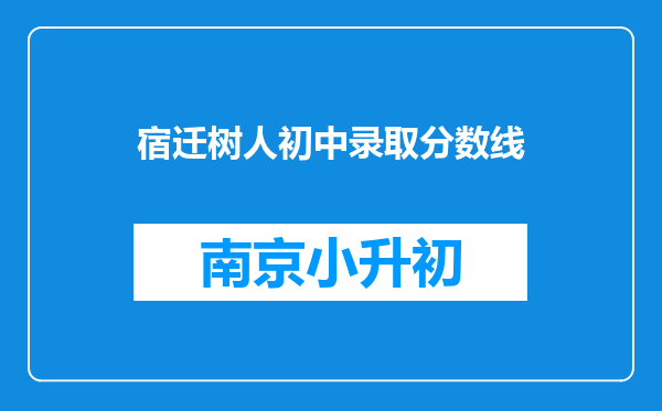 宿迁树人初中录取分数线