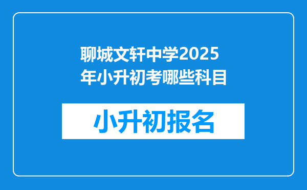 聊城文轩中学2025年小升初考哪些科目