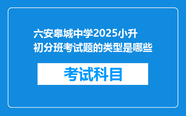 六安皋城中学2025小升初分班考试题的类型是哪些