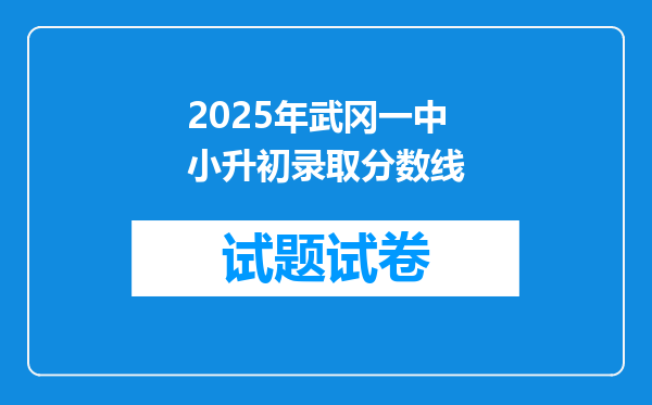 2025年武冈一中小升初录取分数线