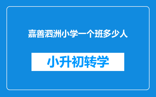 嘉善泗洲小学一个班多少人