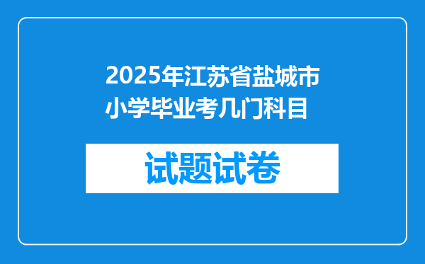 2025年江苏省盐城市小学毕业考几门科目