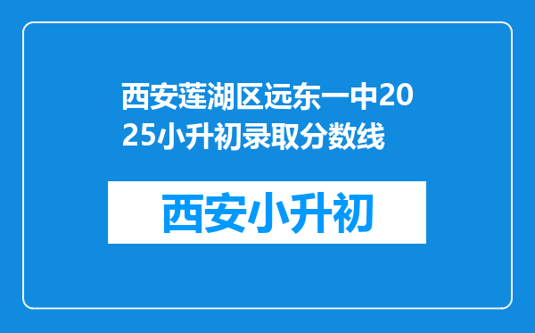 西安莲湖区远东一中2025小升初录取分数线