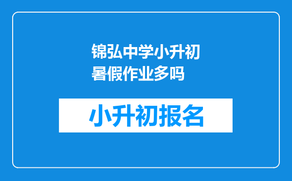 锦弘中学小升初暑假作业多吗