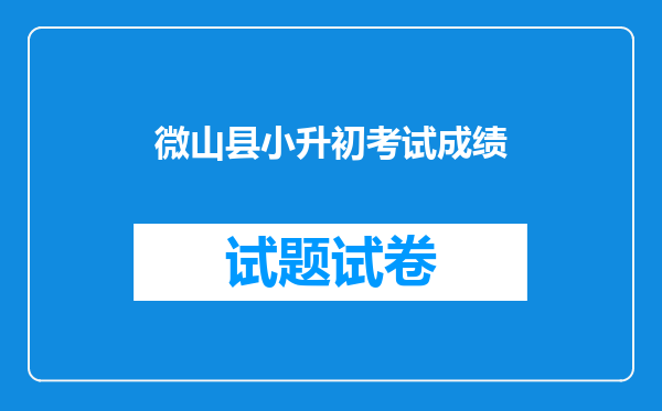 微山县小升初考试成绩