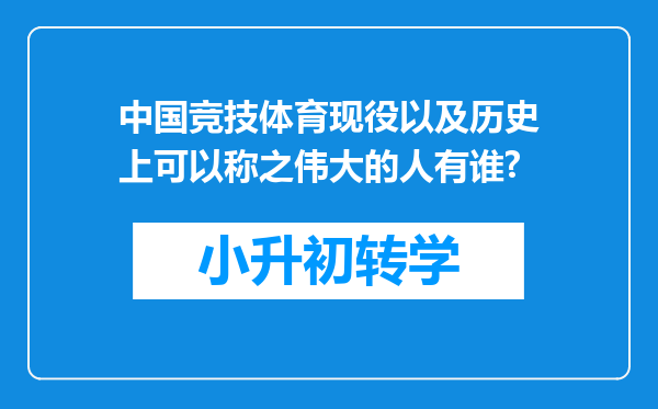 中国竞技体育现役以及历史上可以称之伟大的人有谁?