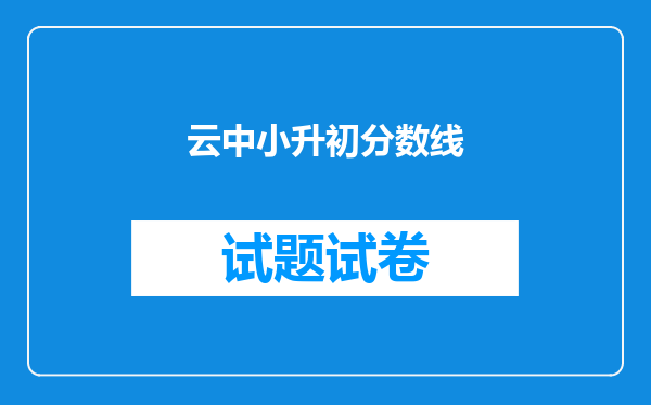 云中小升初分数线