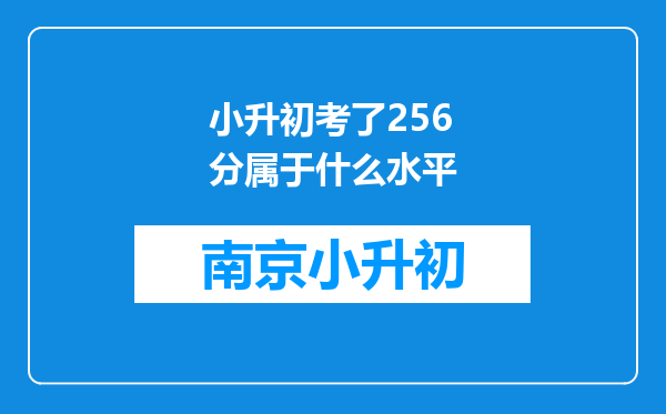 小升初考了256分属于什么水平