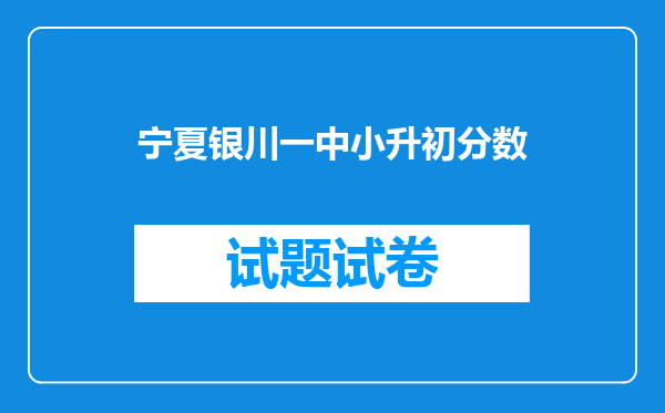 宁夏银川一中小升初分数