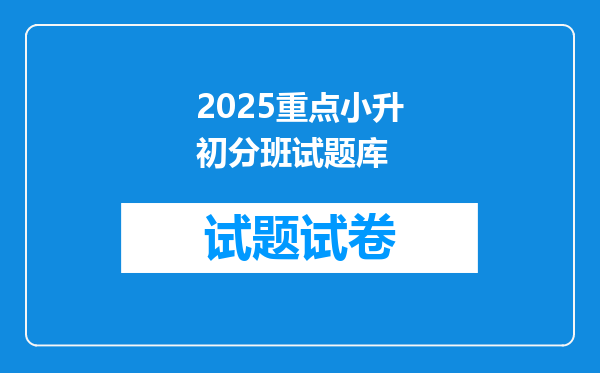 2025重点小升初分班试题库