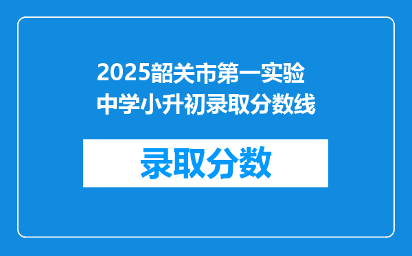 2025韶关市第一实验中学小升初录取分数线