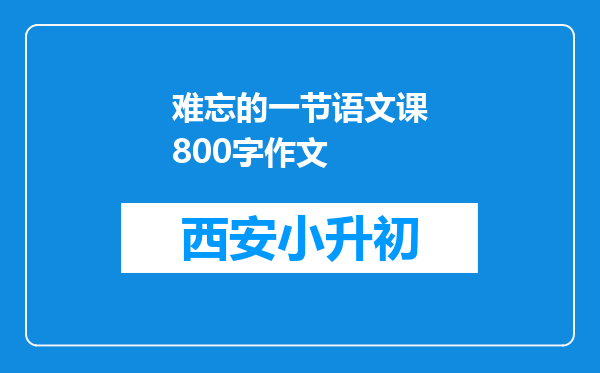 难忘的一节语文课800字作文