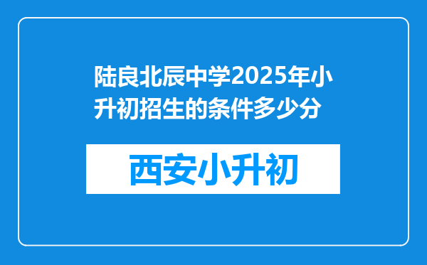 陆良北辰中学2025年小升初招生的条件多少分