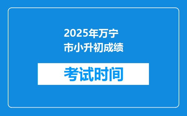 2025年万宁市小升初成绩