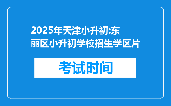 2025年天津小升初:东丽区小升初学校招生学区片