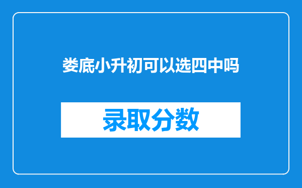 娄底小升初可以选四中吗