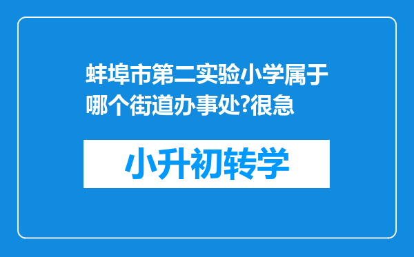 蚌埠市第二实验小学属于哪个街道办事处?很急