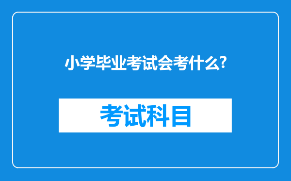 小学毕业考试会考什么?