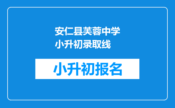 安仁县芙蓉中学小升初录取线