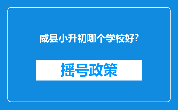 威县小升初哪个学校好?