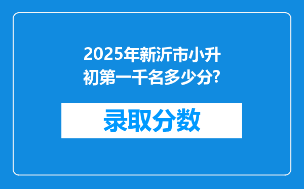 2025年新沂市小升初第一千名多少分?