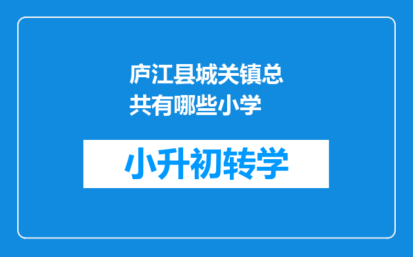 庐江县城关镇总共有哪些小学