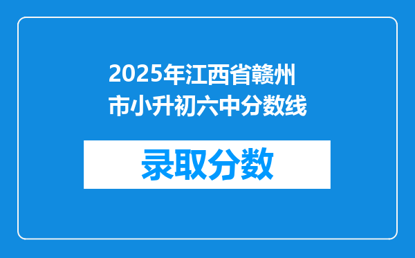 2025年江西省赣州市小升初六中分数线