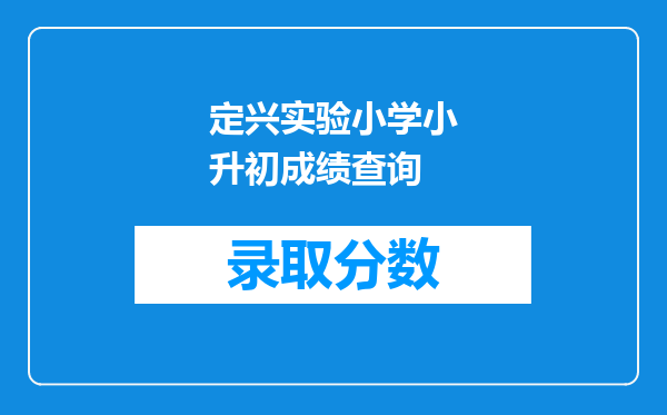 定兴实验小学小升初成绩查询