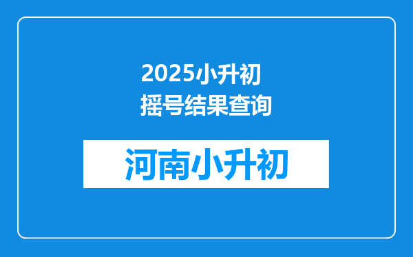 2025小升初摇号结果查询