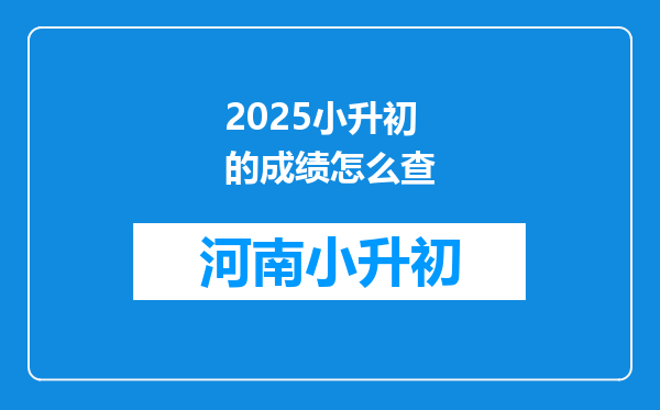 2025小升初的成绩怎么查