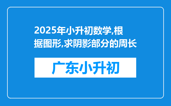 2025年小升初数学,根据图形,求阴影部分的周长