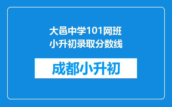 大邑中学101网班小升初录取分数线