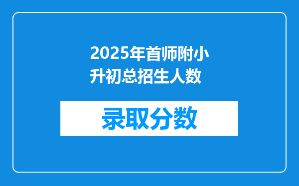 2025年首师附小升初总招生人数