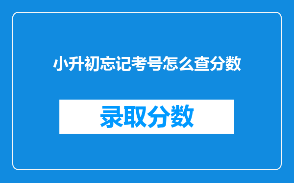 小升初忘记考号怎么查分数