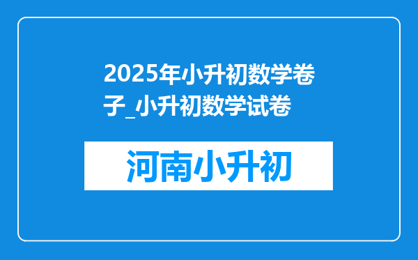 2025年小升初数学卷子_小升初数学试卷