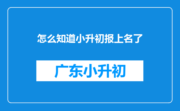 怎么知道小升初报上名了