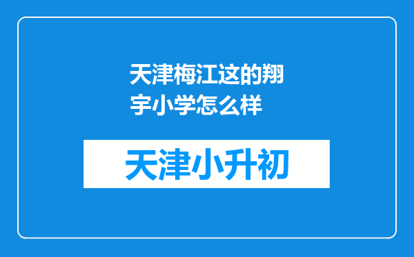 天津梅江这的翔宇小学怎么样