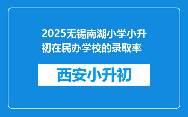 2025无锡南湖小学小升初在民办学校的录取率