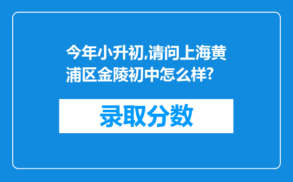 今年小升初,请问上海黄浦区金陵初中怎么样?