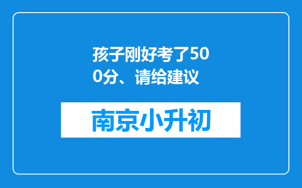 孩子刚好考了500分、请给建议