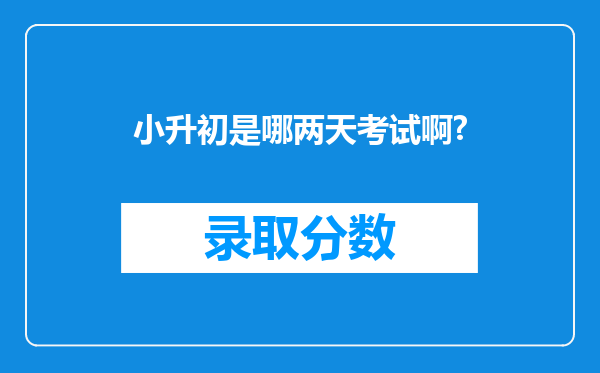 小升初是哪两天考试啊?