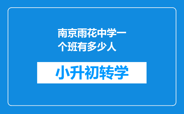 南京雨花中学一个班有多少人