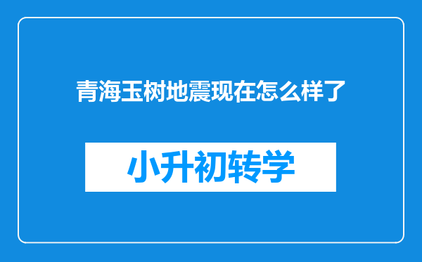 青海玉树地震现在怎么样了