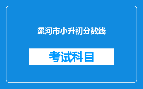 漯河市小升初分数线